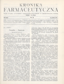 Kronika Farmaceutyczna : organ Związku Zawodowego Farmaceutów-Pracowników w Rzeczypospolitej Polskiej. 1930, nr 23