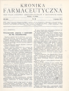 Kronika Farmaceutyczna : organ Związku Zawodowego Farmaceutów-Pracowników w Rzeczypospolitej Polskiej. 1930, nr 24