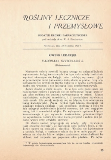Rośliny Lecznicze i Przemysłowe : dodatek „Kroniki Farmaceutycznej”. 1930, nr 30 kwietnia 