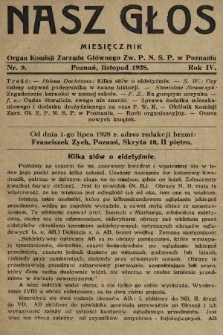 Nasz Głos : organ Komisji Zarządu Głównego [Związku Polskiego Nauczycielstwa Szkół Powszechnych] w Poznaniu : miesięcznik. R. 4, 1928, nr 9