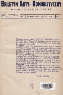 Biuletyn Anty-Komunistyczny. 1936, nr 1