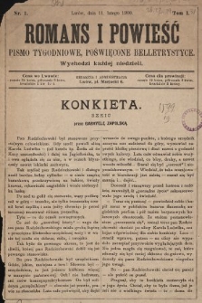 Romans i powieść : pismo tygodniowe poświęcone beletrystyce. 1900, nr 1