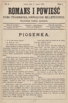 Romans i powieść : pismo tygodniowe poświęcone beletrystyce. 1900, nr 5