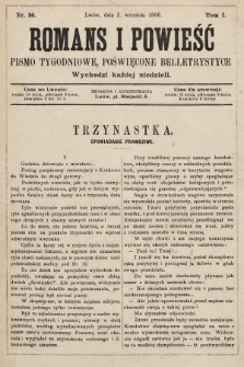 Romans i powieść : pismo tygodniowe poświęcone beletrystyce. 1900, nr 30