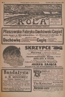 Rola : ilustrowany bezpartyjny tygodnik ku pouczeniu i rozrywce. 1936, nr 1