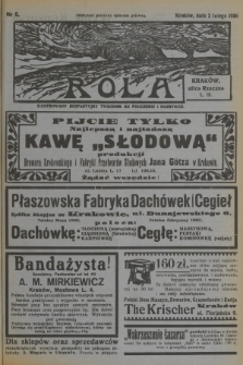 Rola : ilustrowany bezpartyjny tygodnik ku pouczeniu i rozrywce. 1936, nr 5