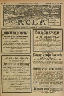 Rola : ilustrowany bezpartyjny tygodnik ku pouczeniu i rozrywce. 1936, nr 19