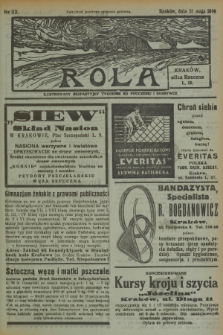 Rola : ilustrowany bezpartyjny tygodnik ku pouczeniu i rozrywce. 1936, nr 22