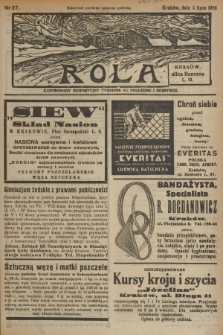 Rola : ilustrowany bezpartyjny tygodnik ku pouczeniu i rozrywce. 1936, nr 27