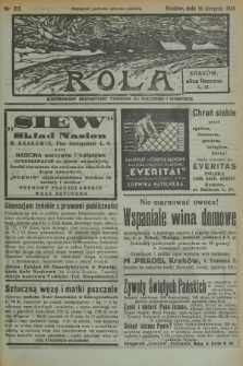 Rola : ilustrowany bezpartyjny tygodnik ku pouczeniu i rozrywce. 1936, nr 33