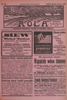 Rola : ilustrowany bezpartyjny tygodnik ku pouczeniu i rozrywce. 1936, nr 35