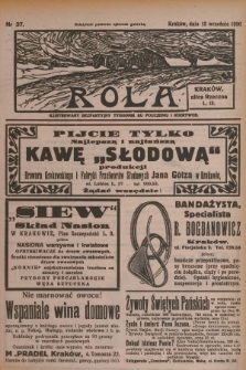 Rola : ilustrowany bezpartyjny tygodnik ku pouczeniu i rozrywce. 1936, nr 37