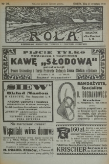 Rola : ilustrowany bezpartyjny tygodnik ku pouczeniu i rozrywce. 1936, nr 39