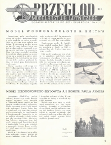 Przegląd Modelarstwa Lotniczego : dodatek bezpłatny do „Lot i OPLG Polski”. 1939, nr 4