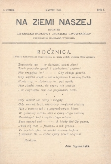 Na Ziemi Naszej : dodatek literacko-naukowy „Kurjera Lwowskiego”. 1909, nr 6