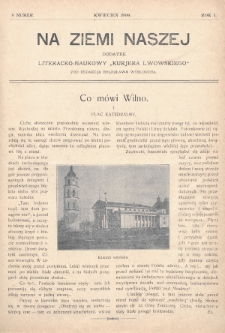 Na Ziemi Naszej : dodatek literacko-naukowy „Kurjera Lwowskiego”. 1909, nr 8