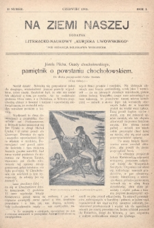Na Ziemi Naszej : dodatek literacko-naukowy „Kurjera Lwowskiego”. 1909, nr 11