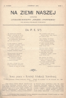 Na Ziemi Naszej : dodatek literacko-naukowy „Kurjera Lwowskiego”. 1909, nr 12