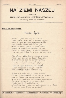Na Ziemi Naszej : dodatek literacko-naukowy „Kurjera Lwowskiego”. 1910, nr 3
