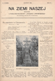 Na Ziemi Naszej : dodatek literacko-naukowy „Kurjera Lwowskiego”. 1910, nr 16