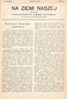 Na Ziemi Naszej : dodatek literacko-naukowy „Kurjera Lwowskiego”. 1910, nr 24