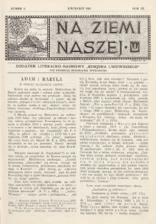 Na Ziemi Naszej : dodatek literacko-naukowy „Kurjera Lwowskiego”. 1911, nr 8