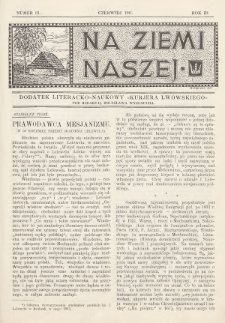 Na Ziemi Naszej : dodatek literacko-naukowy „Kurjera Lwowskiego”. 1911, nr 12