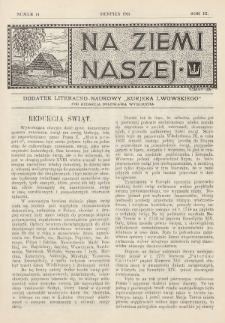 Na Ziemi Naszej : dodatek literacko-naukowy „Kurjera Lwowskiego”. 1911, nr 14