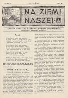 Na Ziemi Naszej : dodatek literacko-naukowy „Kurjera Lwowskiego”. 1911, nr 15
