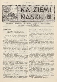 Na Ziemi Naszej : dodatek literacko-naukowy „Kurjera Lwowskiego”. 1911, nr 19