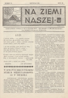Na Ziemi Naszej : dodatek literacko-naukowy „Kurjera Lwowskiego”. 1911, nr 20