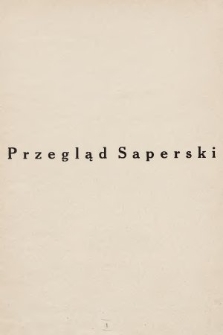 Przegląd Saperski : miesięcznik wydawany przez Dowództwo Saperów M. S. Wojsk. 1939, indeks