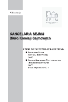 Pełny Zapis Przebiegu Posiedzenia Komisji do Spraw Kontroli Państwowej (nr 2) z dnia 22 grudnia 2011 r.