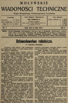 Wołyńskie Wiadomości Techniczne : organ Wołyńskiego Stowarzyszenia Techników. 1926, nr 5