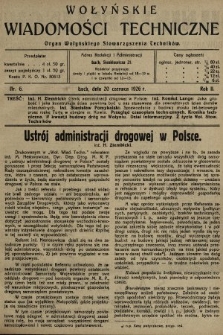 Wołyńskie Wiadomości Techniczne : organ Wołyńskiego Stowarzyszenia Techników. 1926, nr 6