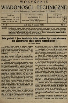 Wołyńskie Wiadomości Techniczne : organ Wołyńskiego Stowarzyszenia Techników. 1926, nr 8