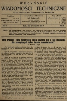 Wołyńskie Wiadomości Techniczne : organ Wołyńskiego Stowarzyszenia Techników. 1926, nr 9