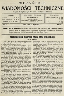 Wołyńskie Wiadomości Techniczne : organ Wołyńskiego Stowarzyszenia Techników. 1927, nr 5