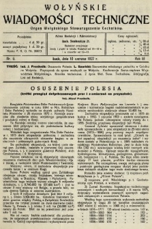 Wołyńskie Wiadomości Techniczne : organ Wołyńskiego Stowarzyszenia Techników. 1927, nr 6