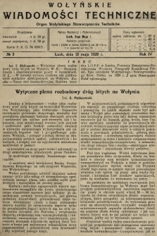 Wołyńskie Wiadomości Techniczne : organ Wołyńskiego Stowarzyszenia Techników. 1928, nr 5