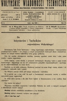 Wołyńskie Wiadomości Techniczne : organ Wołyńskiego Stowarzyszenia Techników. 1936, nr 5