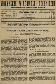 Wołyńskie Wiadomości Techniczne : organ Wołyńskiego Stowarzyszenia Techników. 1936, nr 6
