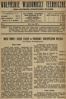 Wołyńskie Wiadomości Techniczne : organ Wołyńskiego Stowarzyszenia Techników. 1937, nr 2