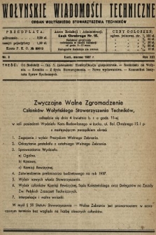 Wołyńskie Wiadomości Techniczne : organ Wołyńskiego Stowarzyszenia Techników. 1937, nr 3
