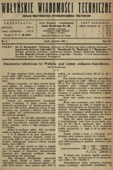 Wołyńskie Wiadomości Techniczne : organ Wołyńskiego Stowarzyszenia Techników. 1937, nr 6