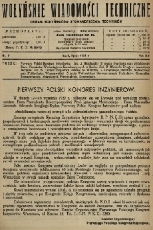 Wołyńskie Wiadomości Techniczne : organ Wołyńskiego Stowarzyszenia Techników. 1937, nr 7