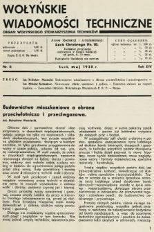 Wołyńskie Wiadomości Techniczne : organ Wołyńskiego Stowarzyszenia Techników. 1938, nr 5