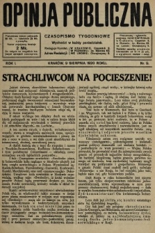 Opinja Publiczna : czasopismo tygodniowe. 1920, nr 9
