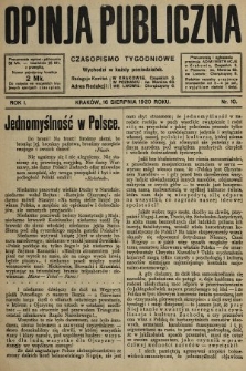 Opinja Publiczna : czasopismo tygodniowe. 1920, nr 10