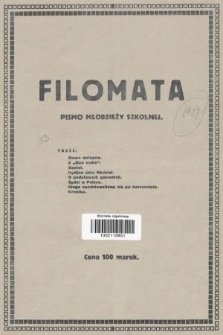 Filomata : pismo młodzieży szkolnej. 1922, nr 1